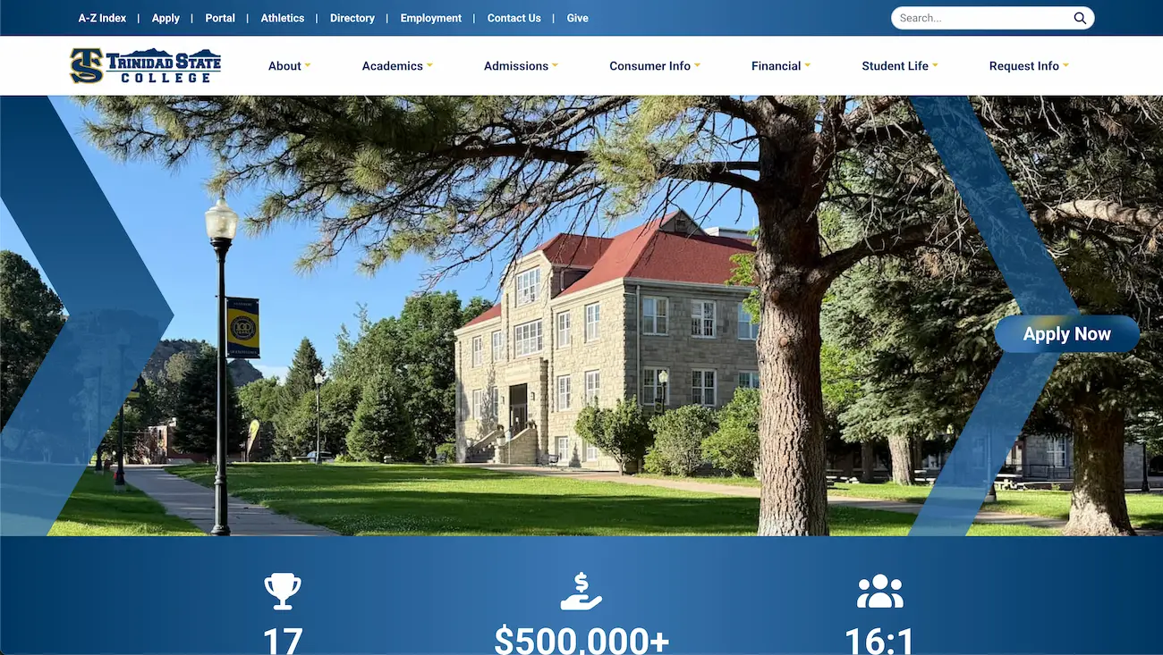 Trinidad State College website homepage